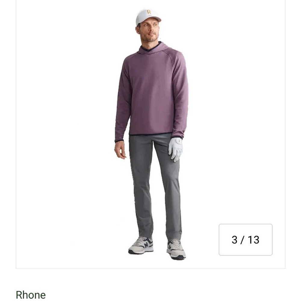 RHONE Men's plum Pullover golf Hoodie